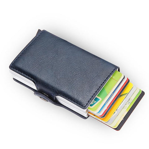 Card Holder Wallet Leather Metal Aluminum Business Bank-BS00597-Veeddydropshipping