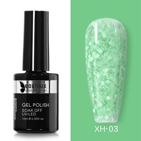 Snow Flake Polish LED Winter Soda White Sequins Nails Art -BH00975-Veeddydropshipping
