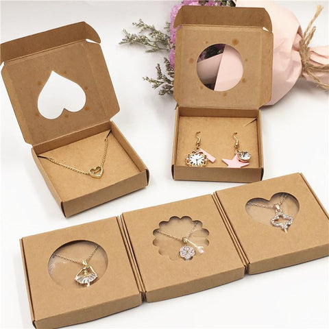 50Sets Kraft Paper Handmade Jewelry Set Packing Displays-JW01660-Veeddydropshipping