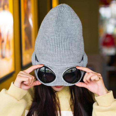 Outdoor Keep Warm Cycling Protective Ski Cap Multifunctional Sports With Sunglasses -OS01092-Veeddydropshipping