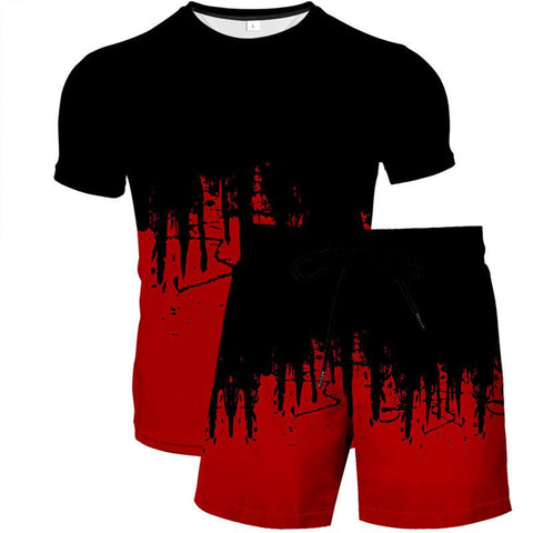 Luxury 3D Printing Tracksuit  Oversized T-shirt Shorts-MF00074-Veeddydropshipping