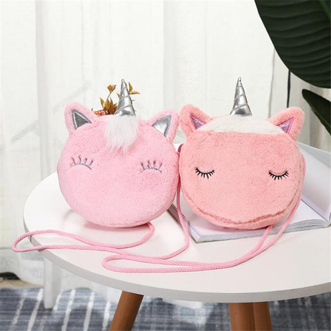 Horse Unicorn Plush Messenger Bag , Small Coin Purse-BS00411-Veeddydropshipping
