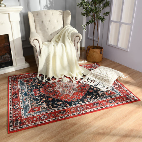 Retro Ethnic Carpets Turkish Persian Rug for Living Room-HA00462-Veeddydropshipping