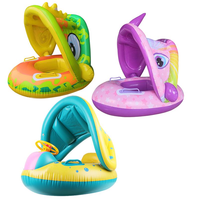Baby Inflatable Swimming Rings Seat for 1-4Y Children Floating Sun Shade Swim Circle-OS00045-Veeddydropshipping