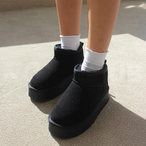 Suede Plush Warm Casual Shoes 2023 Winter New Thick Goth-BS01027-Veeddydropshipping