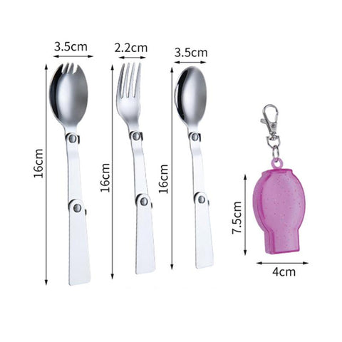 Tableware Outdoor Portable Three-Fold Spoon Fork Travel-OS01259-Veeddydropshipping
