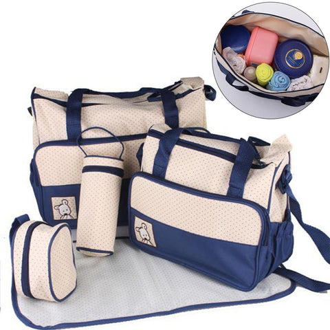 5Pcs/Set Baby Care Diaper Bag Multifunctional Diaper Bags Large Capacity-TB00220-Veeddydropshipping