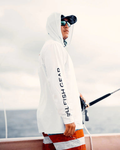 Summer Men&#39;s Hooded Long Sleeve Performance Fishing Shirts Jersey -OS00604-Veeddydropshipping
