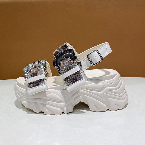 Summer Bling Platform Slippers Woman Thick Bottom Flip-BS00878-Veeddydropshipping