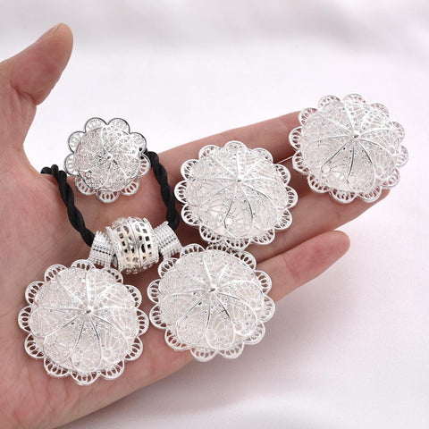 Fashion Silver Jewelry set chain earring 24k Gold Color -JW01342-Veeddydropshipping
