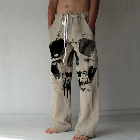 Straight Trousers 3D Print Elastic Drawstring Design-MF00354-Veeddydropshipping