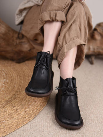 Women Lace Up Luxury Designers Boots Soft Soles-BS01018-Veeddydropshipping