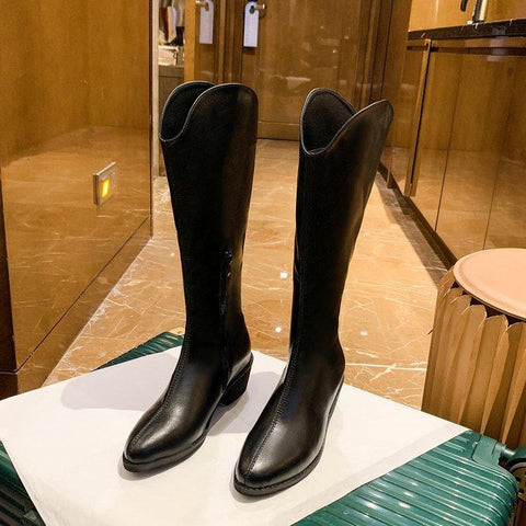 Wedges Long Boots Lady Riding Cowboy Boots Autumn-BS01026-Veeddydropshipping