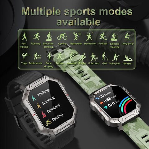 Smart Watch Men Military For Android Mi Ios Blood Waterproof -JW01072-Veeddydropshipping