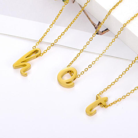 Letter Necklaces For Women Stainless  Necklace Jewelry -JW01251-Veeddydropshipping