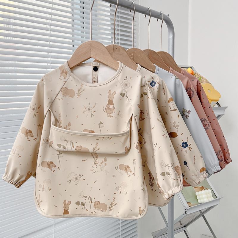 Cute Baby Bibs Toddler Baberos Bavoir Waterproof Long Sleeve-TB00284-Veeddydropshipping
