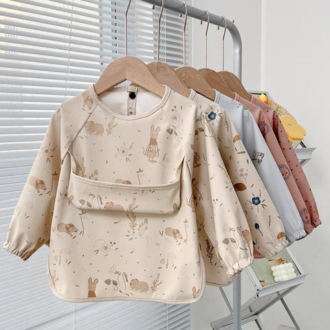 Cute Baby Bibs Toddler Baberos Bavoir Waterproof Long Sleeve-TB00284-Veeddydropshipping