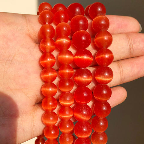 Natural Stone Pink White Moonstone Cat Eye Beads For Jewelry-JW01471-Veeddydropshipping