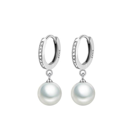 Pearl Earrings Natural Freshwater Pearl 925 Sterling Silver Earrings  -JW00162-Veeddydropshipping