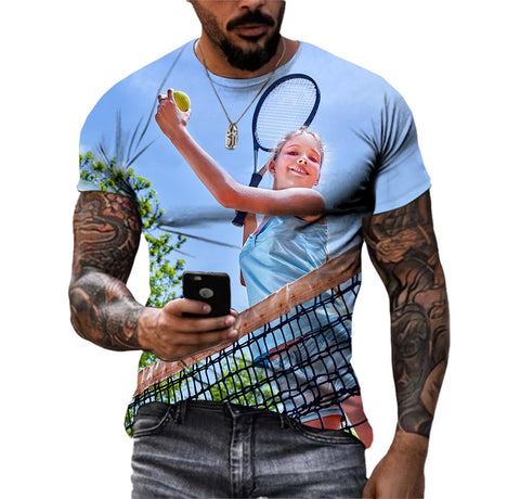 Sports Unisex T-Shirts Casual HD 3D Print Pattern-MF00077-Veeddydropshipping