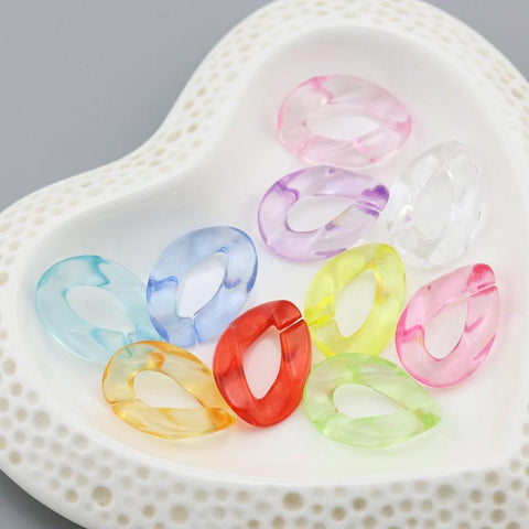 color Acrylic Twisted Chains Parts Beads Diy Jewelry Findings -JW01649-Veeddydropshipping
