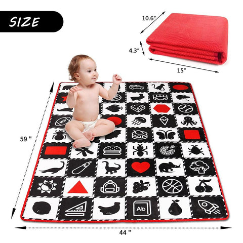 teytoy Tummy Time Training Baby Play Mat - Black and white high contrast-TB00508-Veeddydropshipping