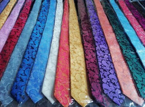 Necktie Wedding Floral Paisley JACQUARD-MF00820-Veeddydropshipping