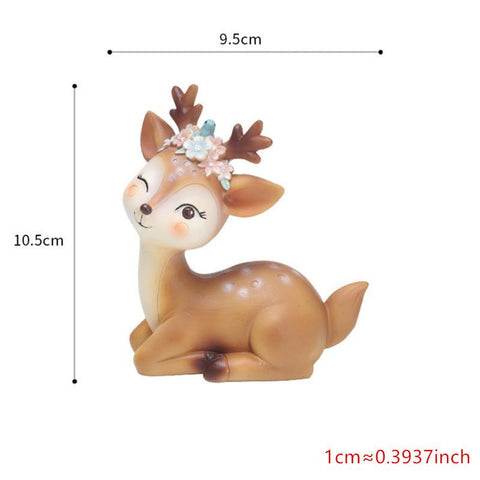 Mini Sika Deer Figurines Resin Craft Miniatures Decor-HA00336-Veeddydropshipping