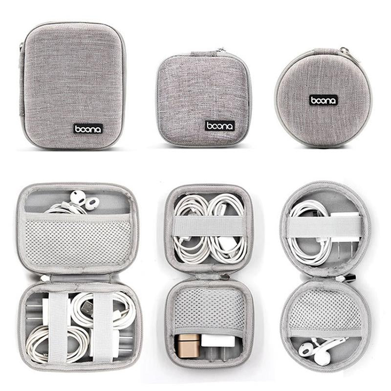 Portable Data Cable Organizer Bag Small EVA Oval Earphone Storage Bags Hard Shell-PA00930-Veeddydropshipping