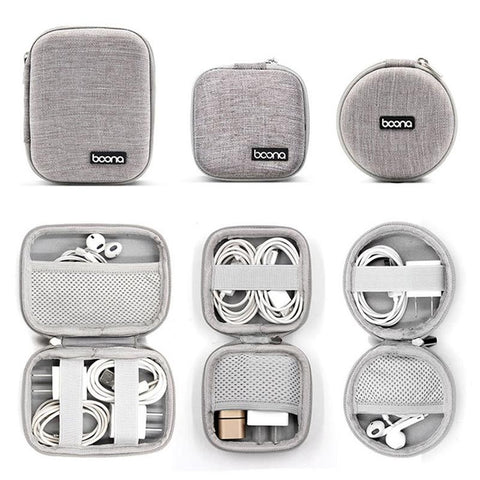 Portable Data Cable Organizer Bag Small EVA Oval Earphone Storage Bags Hard Shell-PA00930-Veeddydropshipping