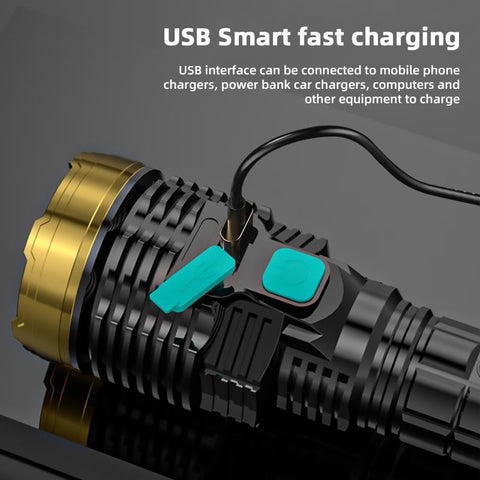 Outdoor Portable Flashlight  Home Built-in Battery Rechargeable Multi-function-TI00759-Veeddydropshipping