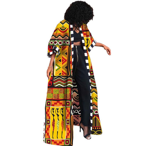 African Floral Print Dashiki Cardigan Women-WF01513-Veeddydropshipping