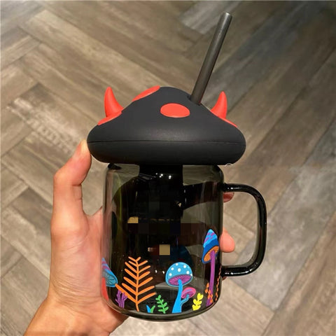 Mushroom Cup Small Devil Black Cat Mug-HA01299-Veeddydropshipping