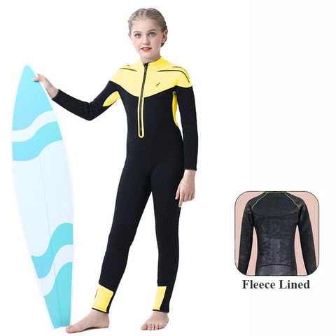 Kids Girl Neoprene Wetsuit with Fleece Liner Keep Warm 3.5mm Surf Diving Suit Boys -OS00269-Veeddydropshipping