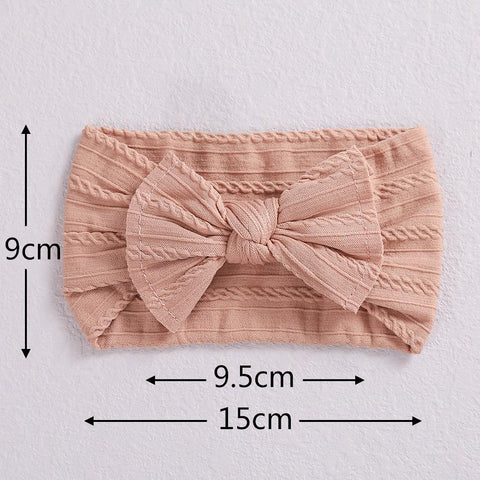 Wide Baby Nylon Newborn Headband Knotted Bow Hair Band Braid-TB00437-Veeddydropshipping