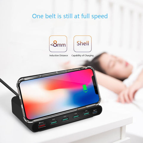 Smartphone Wireless Charger 3-in-1 USB Multi-port Fast Charging Adapter Smartphone Power Adapter-PA00523-Veeddydropshipping