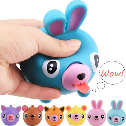 Funny Talking Animal Pinch Press Ball Tongue Out Stress Reliever Toys for Kids-TB01528-Veeddydropshipping