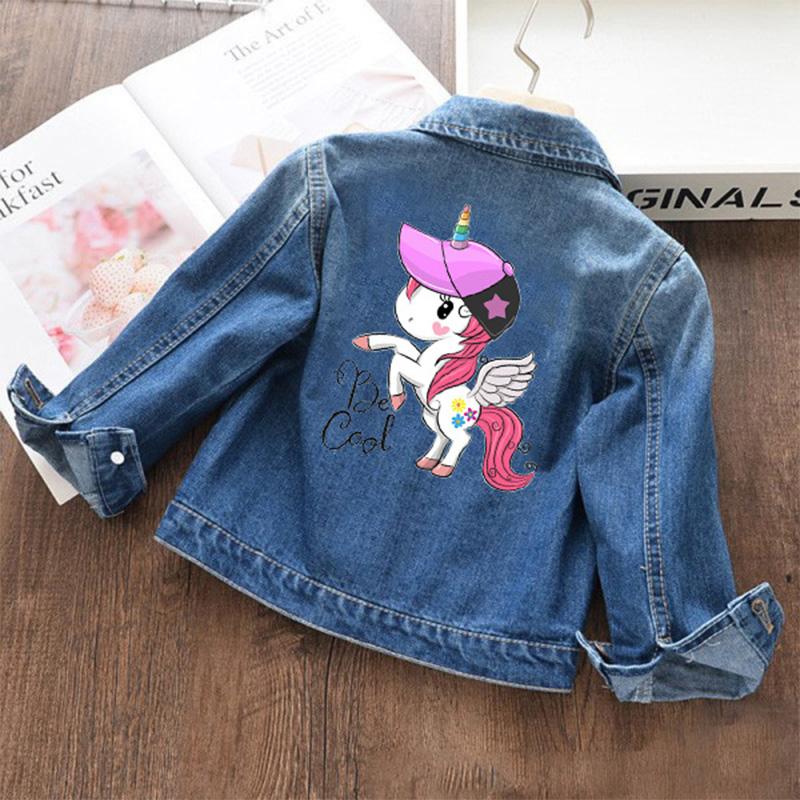 Fashion Girls Cartoon Unicorn Denim Jacket-Veeddydropshipping