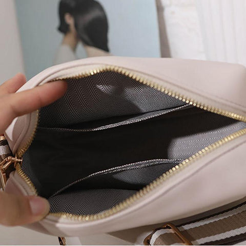 Bags Wide Fabric Strap Crossbody Bag Ladies Fashion Handbags Zipper-BS00106-Veeddydropshipping