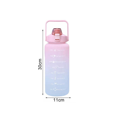 Water Bottle With Straw Time Marker Plastic Water Cup-HA01253-Veeddydropshipping