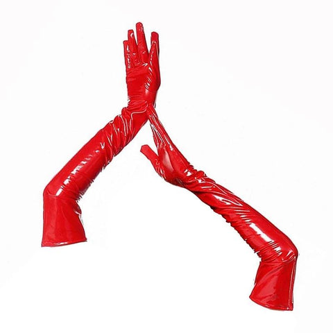 Women Faux Leather Elbow Glove Cosplay-WF01608-Veeddydropshipping