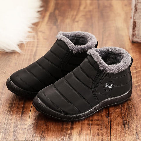 Shoes Platform Slip On Fur Boots Ladies Waterproof Ankle-BS00921-Veeddydropshipping