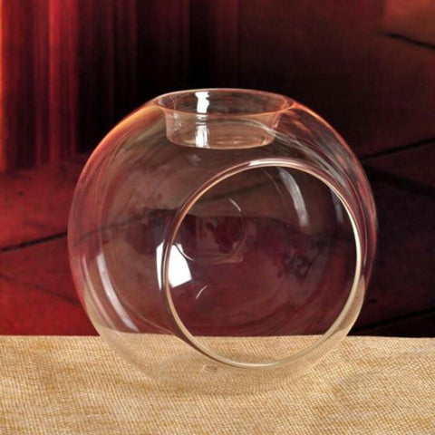 Europe style round hollow glass candle holder-HA00376-Veeddydropshipping