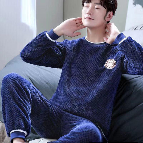 Sets Thick Warm Winter Sleepwear Plus Size Long Sleeve Round Nec-MF01585-Veeddydropshipping