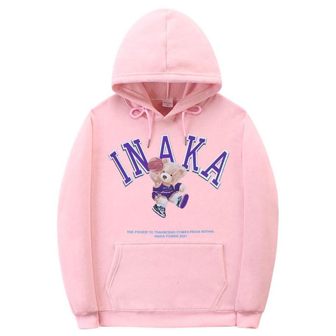 Inaka Power Hoodie Funny Purple Basketball Bear Print Hoodie-Veeddydropshipping