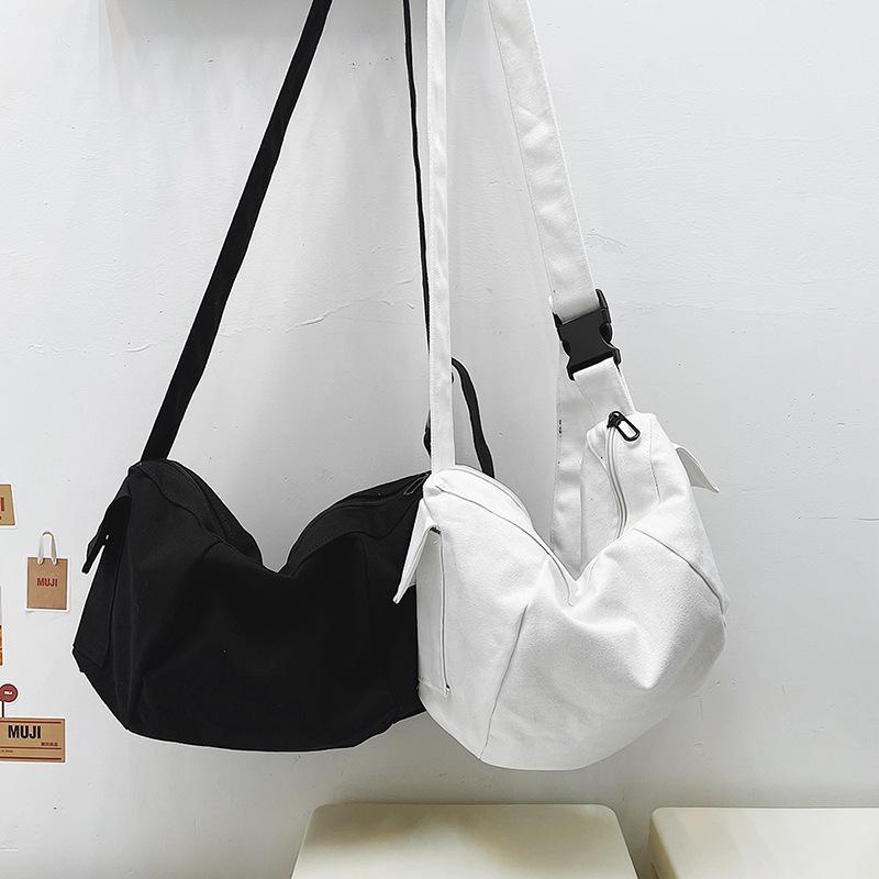 Nylon Shoulder Bag for Men and Women Lightweight Solid Color-BS00385-Veeddydropshipping