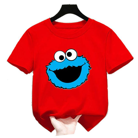 Kids Tops polyester quick dry Sesame Street COOKIE MONSTER Design-TB01129-Veeddydropshipping