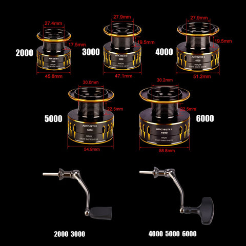 Brand ARCHER2 Series Fishing Reel 5.2:1 4.9:1 MAX Drag Power 28lbs Aluminum Spool-OS00403-Veeddydropshipping