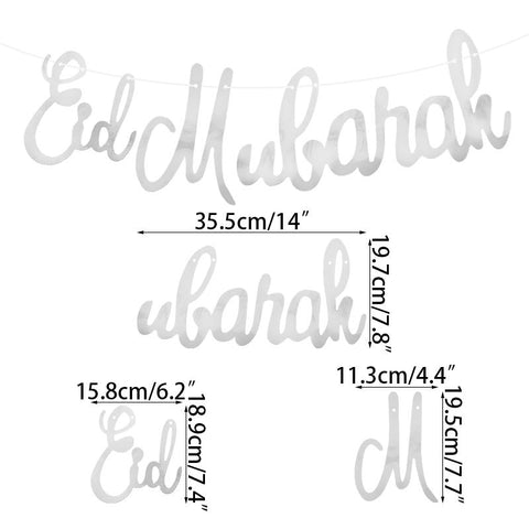 Glitter Eid Mubarak Paper Kareem Decoration DIY Craft-HA00628-Veeddydropshipping