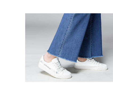 Womens Pants Cotton Linen Solid Elastic Waist-WF00365-Veeddydropshipping